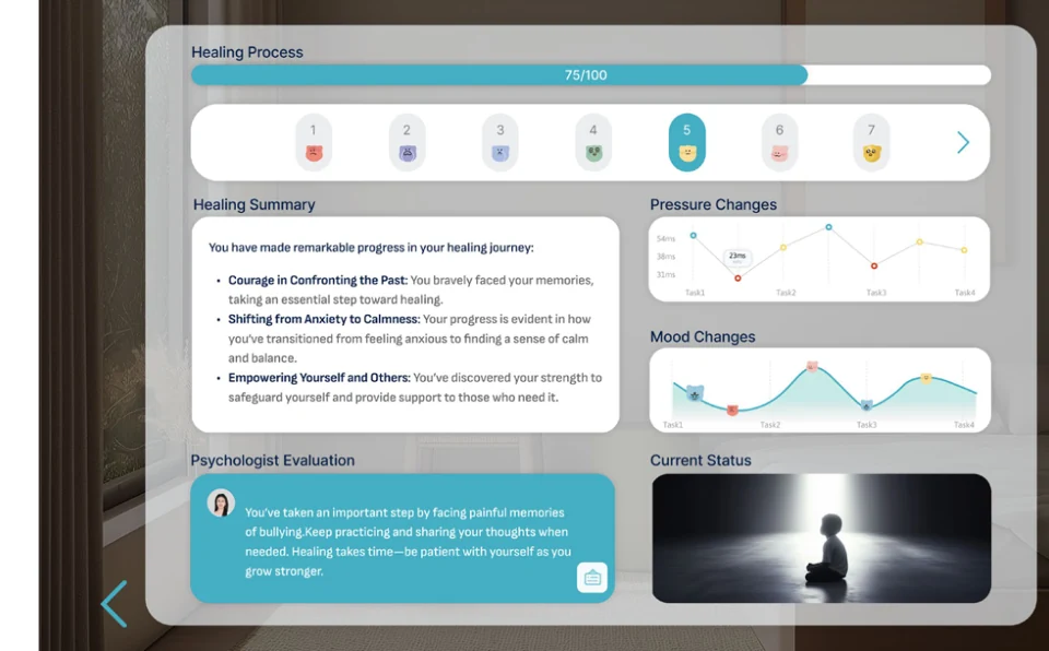 AR interface concept for reflection and emotional support in ReGrow